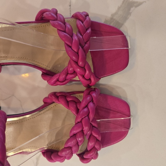 White House Black Market Adalynn Braided Block Heel Mule Sandals Pink Size 8 - Picture 4 of 10